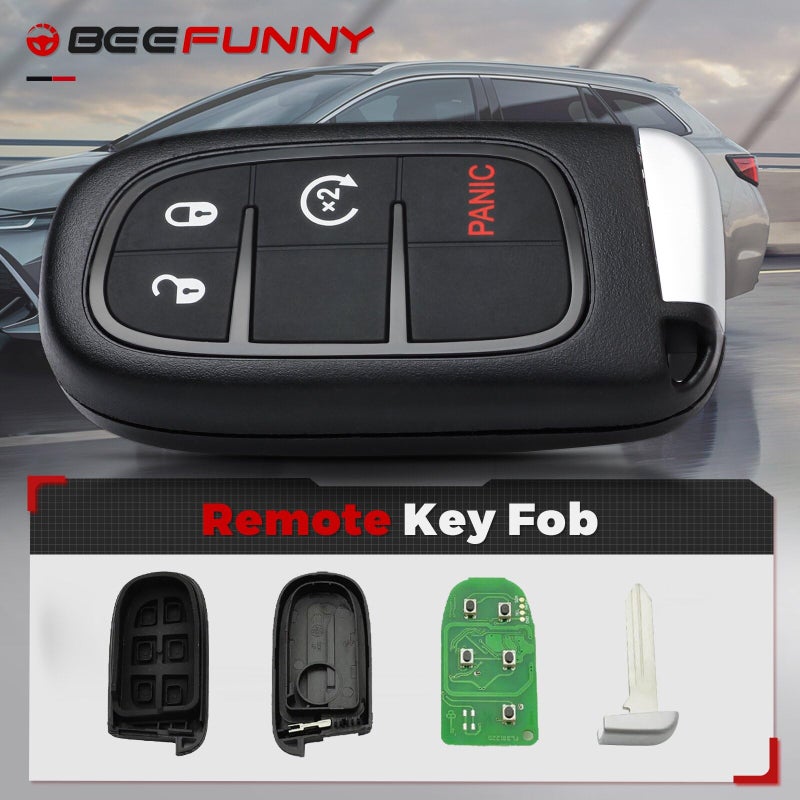 Beefunny Replacement Remote Start Smart Car Key Fob 433MHz 4A Chip for Jeep Cherokee 2014-2019 FCC ID: GQ4-54T (1) - Image 3
